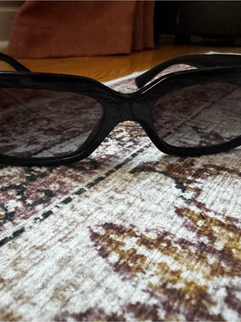 Valentino Black Sunglasses with Gold V Logo Accents